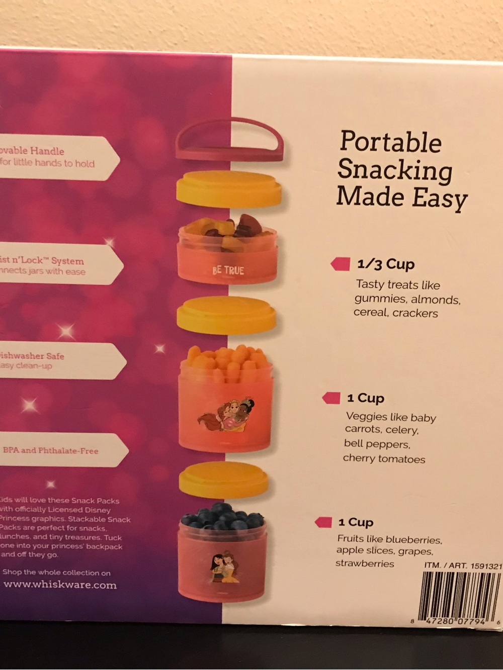 Whiskware Disney Princess Snacking Containers. - Picture 2 of 2